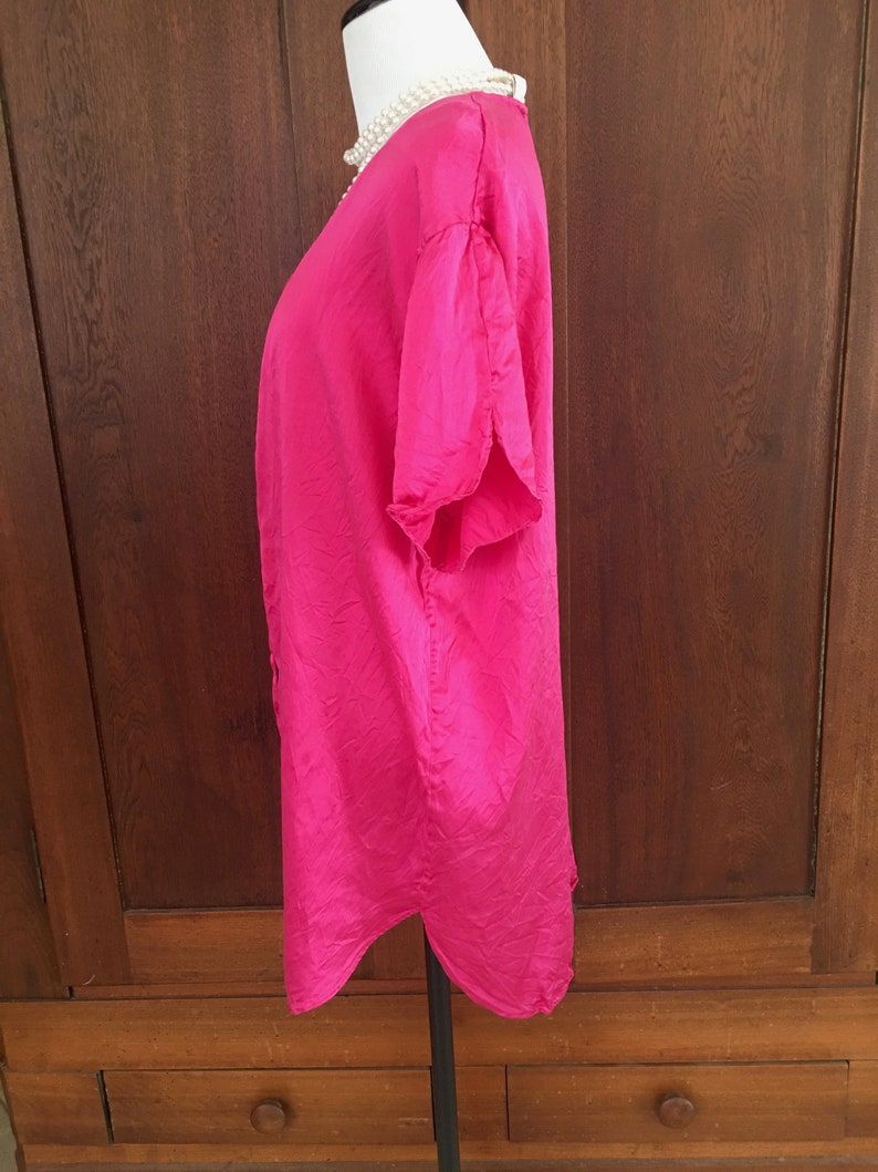 SILK Victoria/'s Secret Sleep Shirt Pink Medium Gold Label
