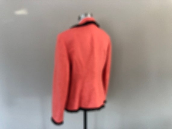 Jacket Size 14 Talbots Petites Orange Black Fring… - image 4