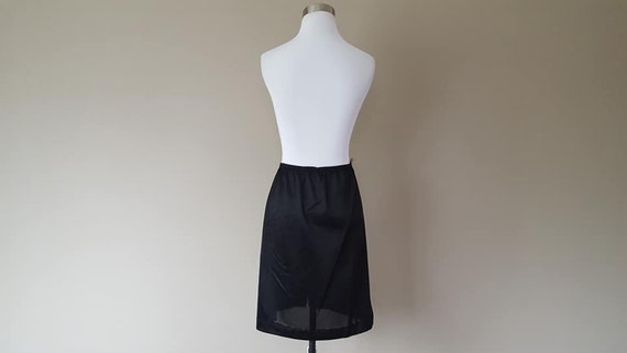 Half Slip Medium Black Nylon Slip Skirt Rear Cath… - image 4