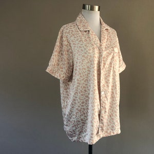Pajama Top Medium Serenedelicacy Sleep Shirt Short Sleeves Front Buttons Vintage Sleepwear