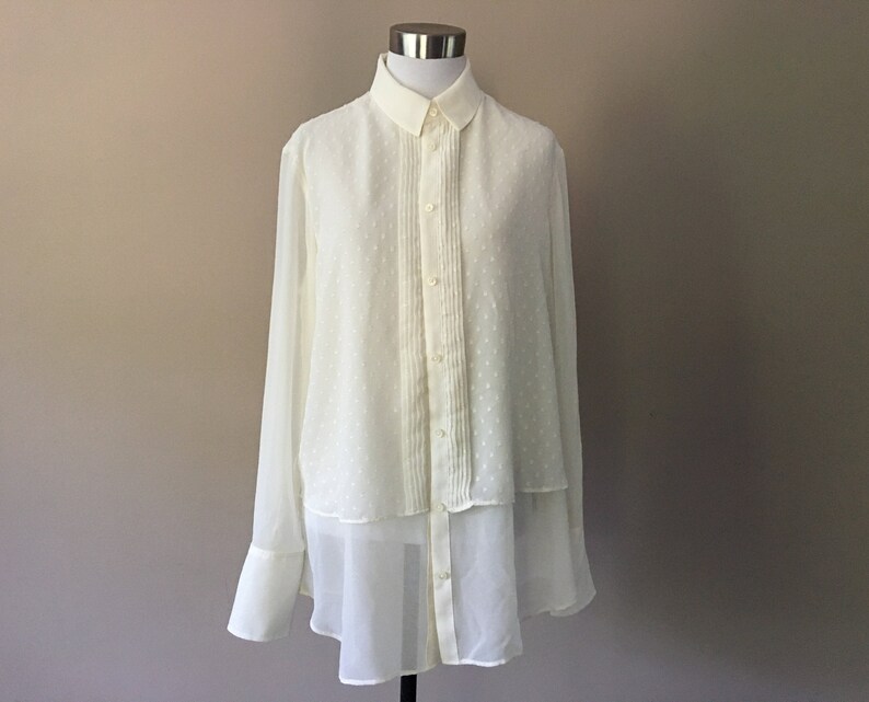 banana republic sheer blouse