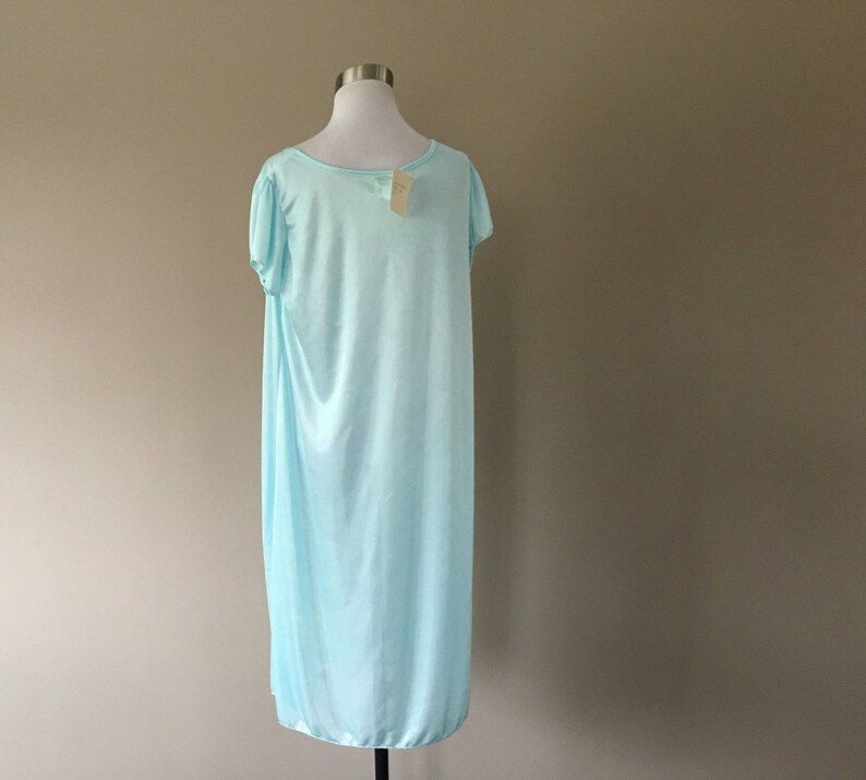 Nightgown Large LATI Fashion Intimates Blue Scoop Neck NWOT Original Tags Never Worn Vintage Lingerie