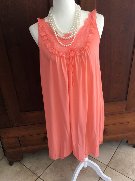 Nightgown Vanity Fair 1960's Orange Extra Small...