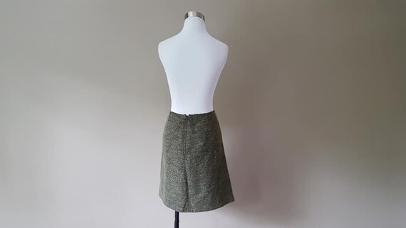 Skirt Size 14 Anne Klein A-Line Wool Blend Green … - image 6