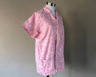 Sleep Shirt Size 34 Merville Pink Button Front Short Sleeve Vintage Lingerie