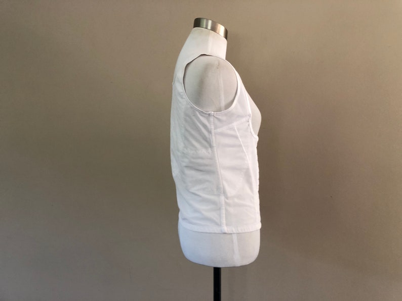 Torsette White Large Nylon Spandex Firm Back Underbust Carriage Support Vintage Lingerie