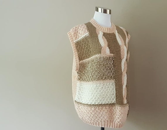 Sweater Large SML Sport Pullover Pink Brown White