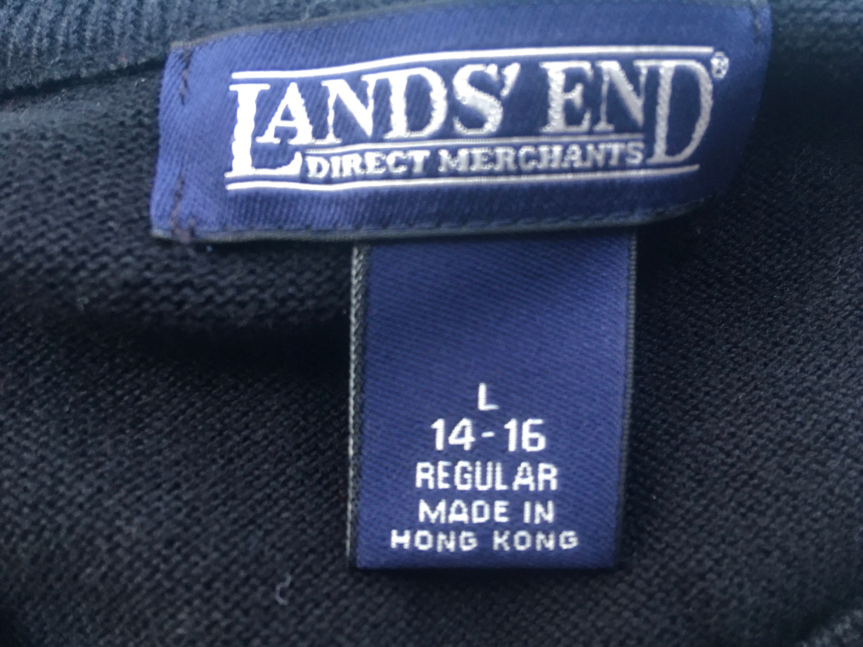 Cardigan Large Lands End Navy Blue Made in Hong Kong Long Etsy