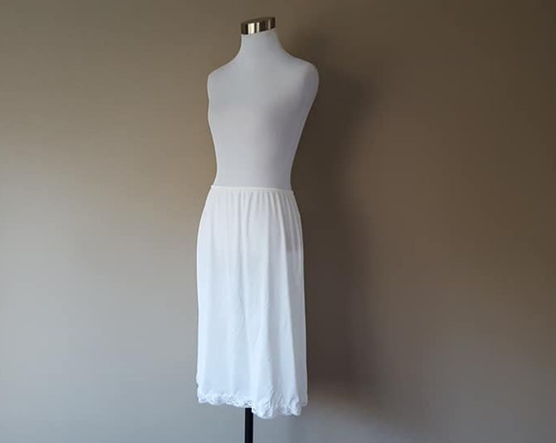Nylon Half Slip White Medium Wonder Maid Skirt Extender Hem Lace Vintage