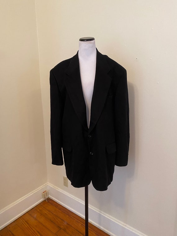 46R CASHMERE Men's Jacket Sports Coat Black Fiora… - image 1
