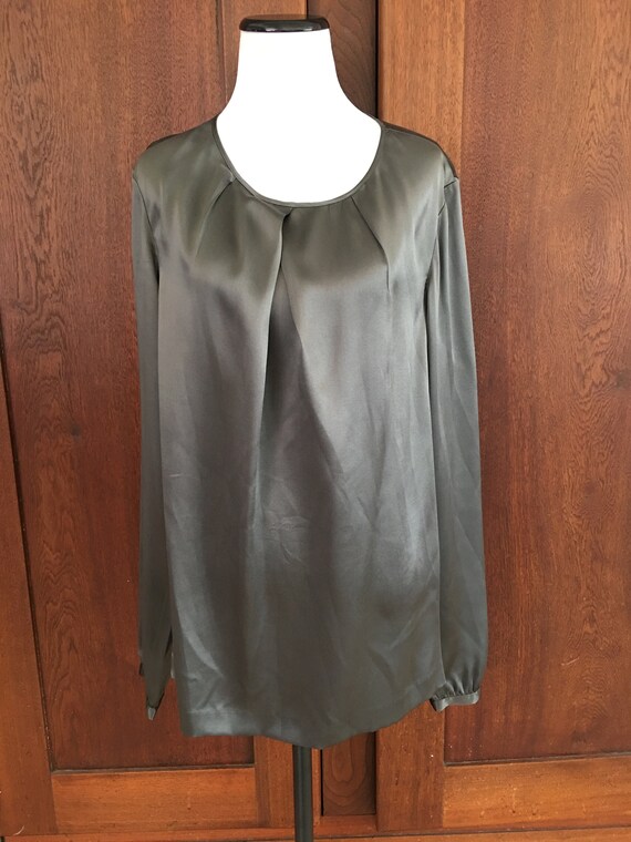SILK XL Blouse long sleeve gray...