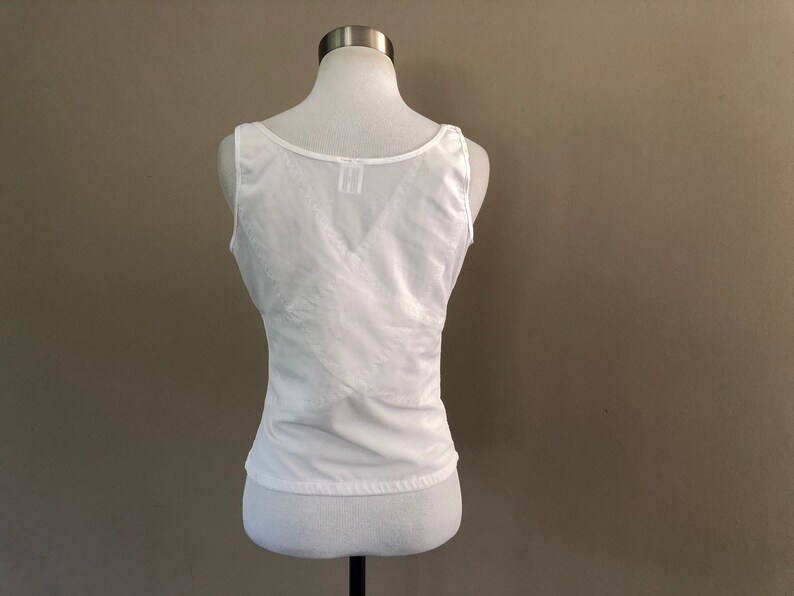 Torsette White Large Nylon Spandex Firm Back Underbust Carriage Support Vintage Lingerie