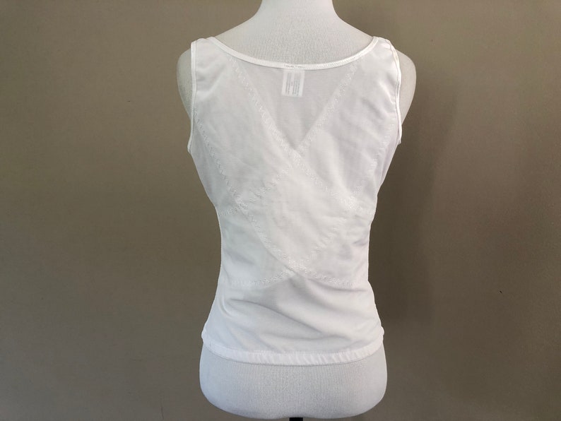 Torsette White Large Nylon Spandex Firm Back Underbust Carriage Support Vintage Lingerie