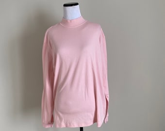 XL LL Bean Pink Turtleneck Cotton Poly Blend MH