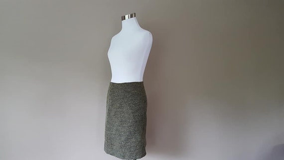 Skirt Size 14 Anne Klein A-Line Wool Blend Green … - image 4