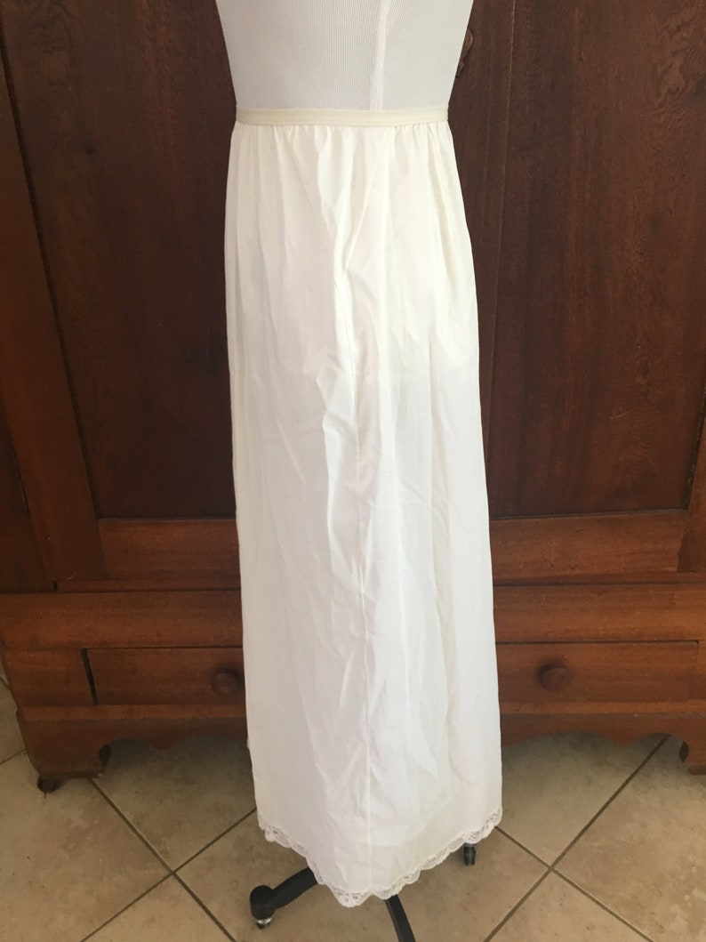 Vintage Medium 38 Inch Long White Half Slip Shadowline Nylon Antron III... image 5