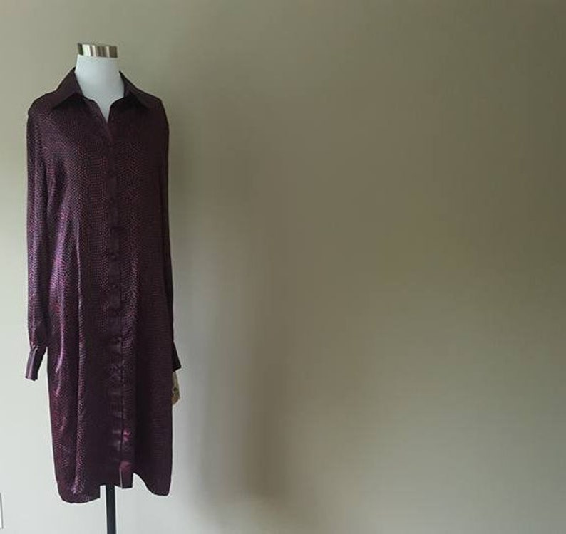 Shirt Dress Large Lapis Pink Navy Blue Long Vintage Apparel ..