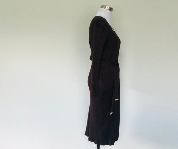 Dress Medium Calvin Klein Brown Stretchy Wiggle B… - image 5