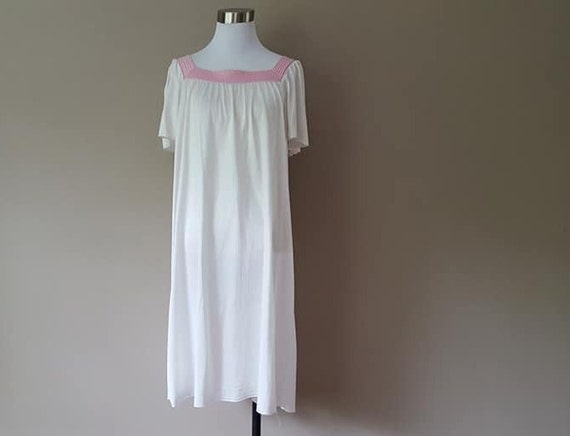 Nightgown Small Barad & Co Duster House Dress Whi… - image 1