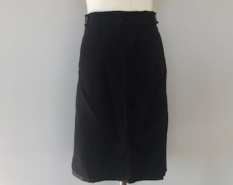 Skirt Size 10 Ann Taylor Black Black Pockets Back Zipper Front Pockets Vintage Workwear Apparel