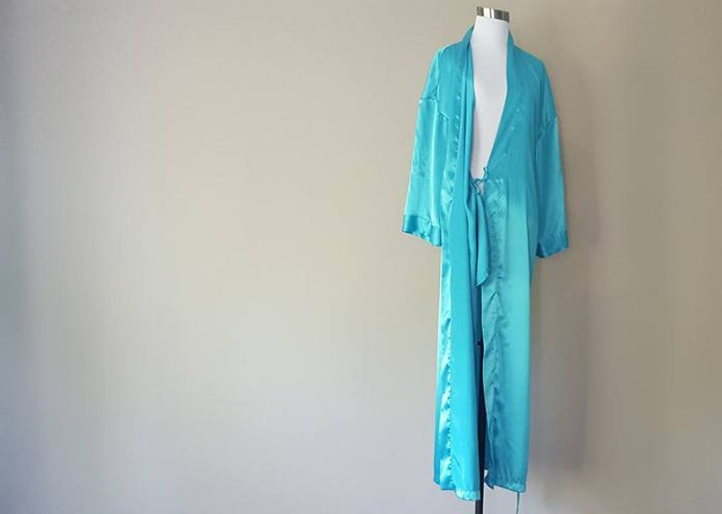 Robe Medium Victoria/'s Secret Heart Tag Turquoise Pockets Inner and Outer Ties Vintage Lingerie