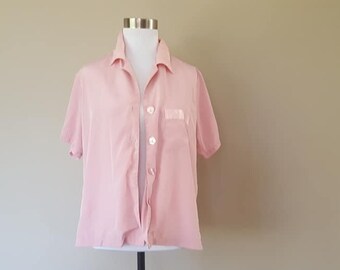 Sleep Shirt Small Victoria's Secret Pajama Shirt Sleep Top Satin Trim Pocket Vintage Lingerie