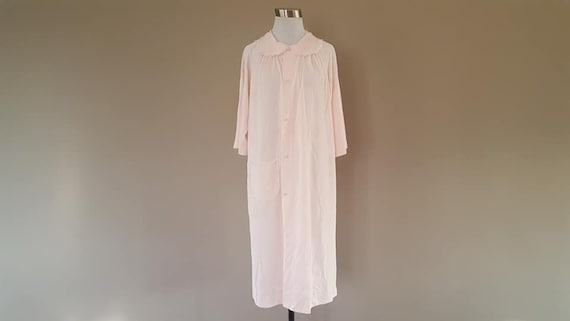 Robe House Dress Medium Shadowline Pink Nylon Pet… - image 5