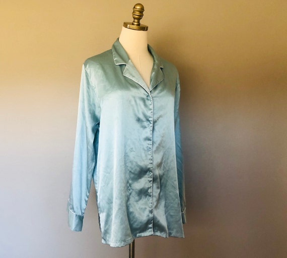 Sleep Shirt Medium Victoria's Secret Blue Turquoi… - image 1