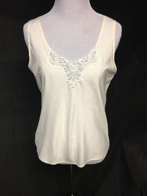 Camisole Small  White with lace collar .. - image 2