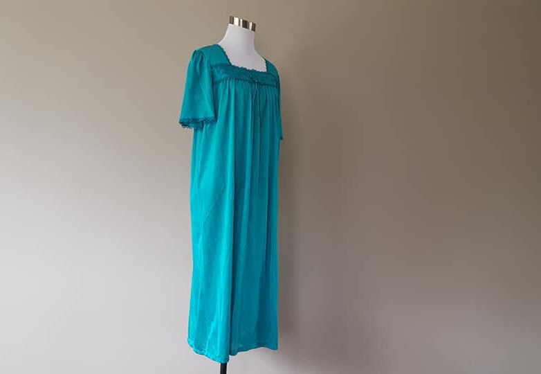 Nightgown Long Medium Fundamentals Sears Nylon Turquoise Square