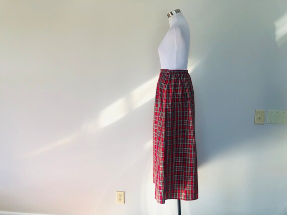 Skirt Extra Large Copper Key Christmas Red Plaid … - image 6