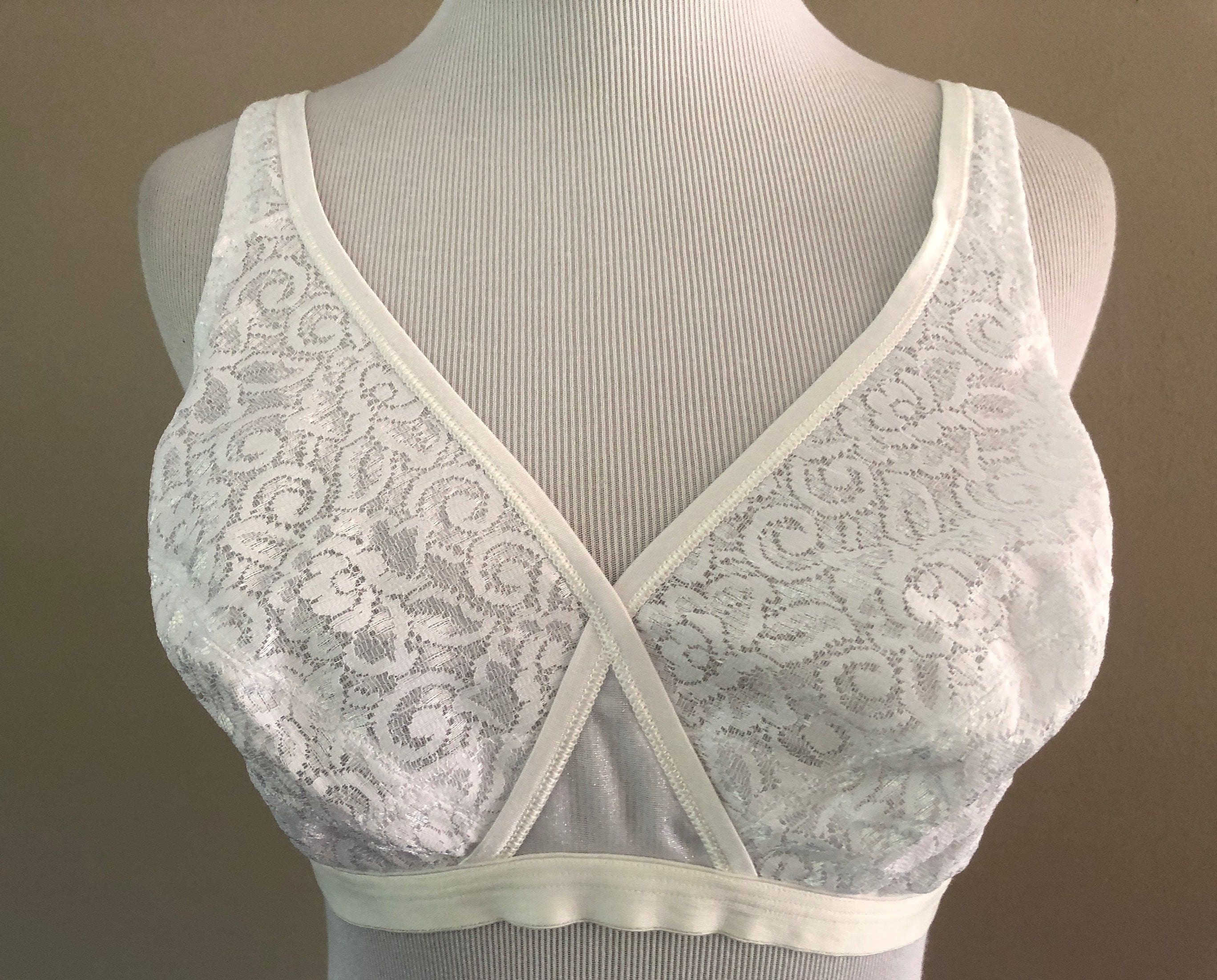 Vintage 1960s White Lace 2 Part Cup Bra Size 38C by Playtex, Style 0120 -   New Zealand
