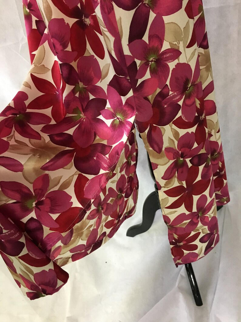 Caftan Small Oscar De la Renta Long Sleeves Zipper Front Pockets Satin ..