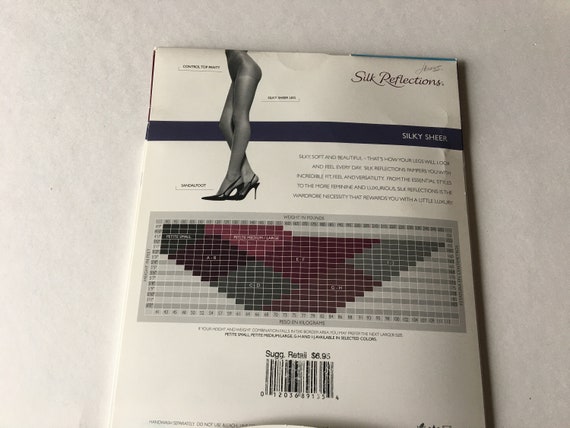 Plus Size Panty Hose Size GH Control Top Hanes SILK REFLECTIONS Silky Sheer  Travel Buff Sandalfoot Vintage Hosiery 