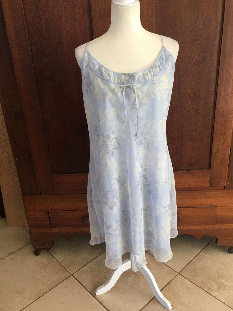 1X Chemise Halston Blue Plus Size