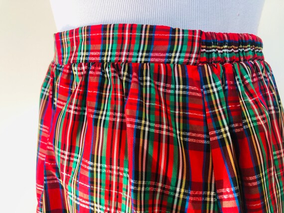 Skirt Extra Large Copper Key Christmas Red Plaid … - image 2