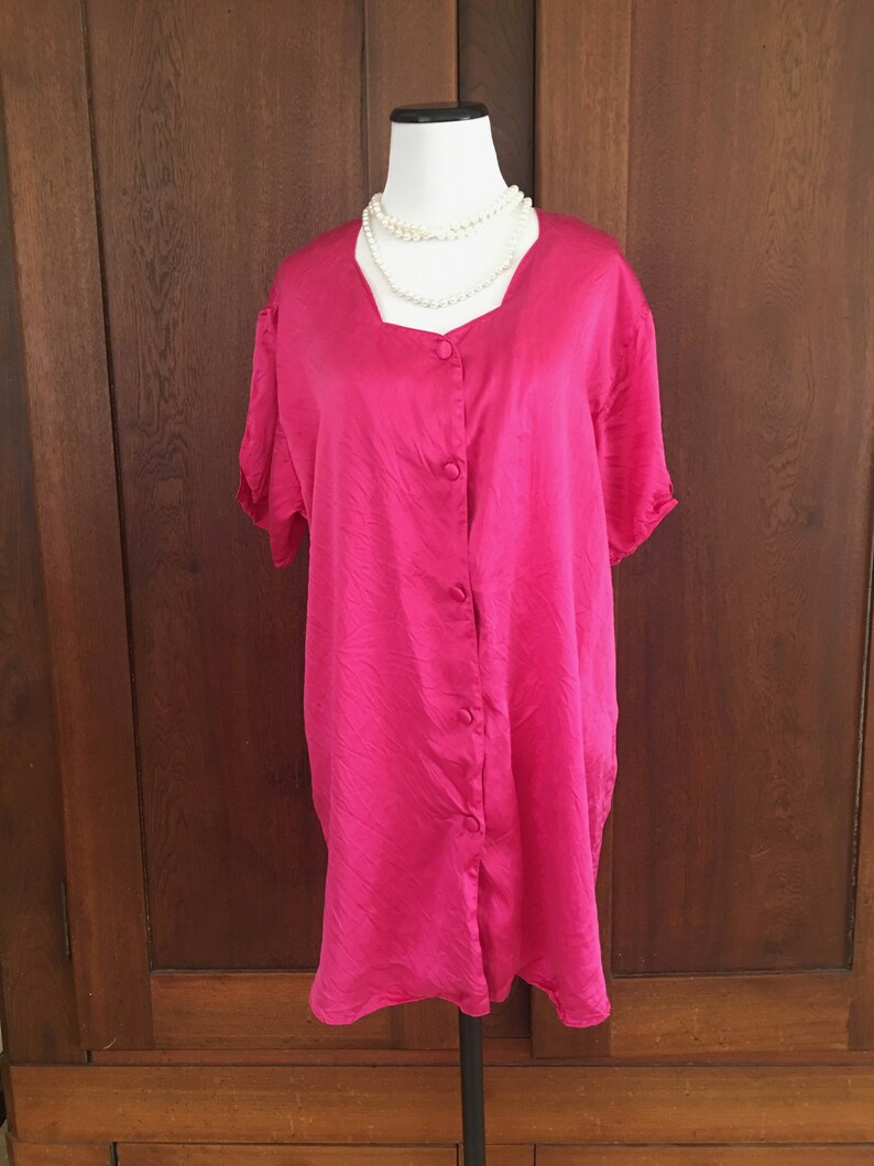SILK Victoria/'s Secret Sleep Shirt Pink Medium Gold Label
