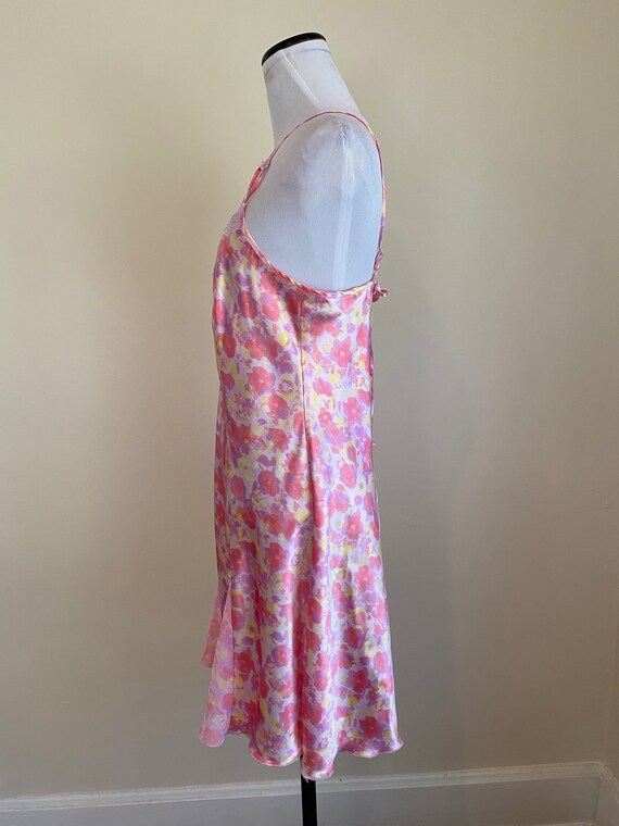 Nightgown Short Floral Pink and Yellow Medium 20"… - image 7