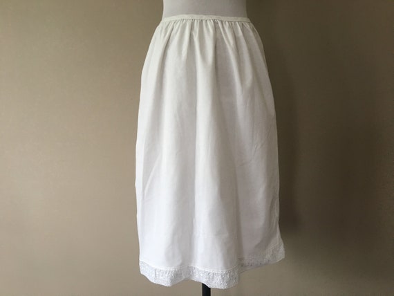 Half Slip Size C Tall Sears Perma Prest White Poly Cotton Blend Vintage Lingerie ..