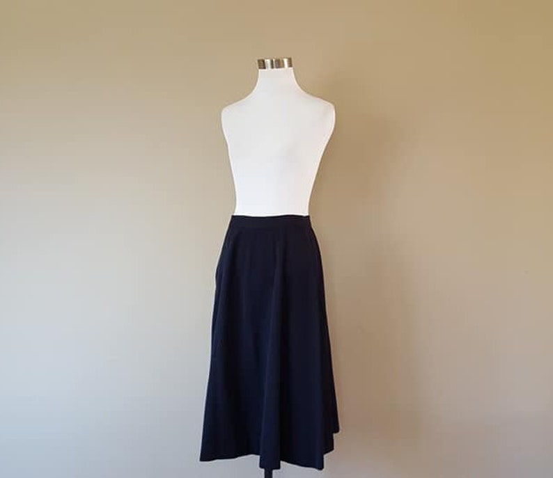 Skirt Navy Blue Size 10 Wool Knee Length A-line Metal Zipper - Etsy