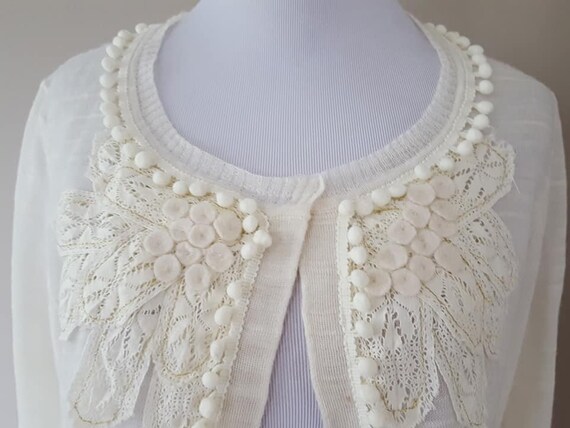 Sheer white deals cardigan sweater