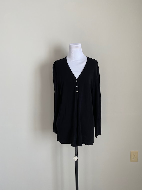 Talbots Medium Petite Made in USA Blak Top...