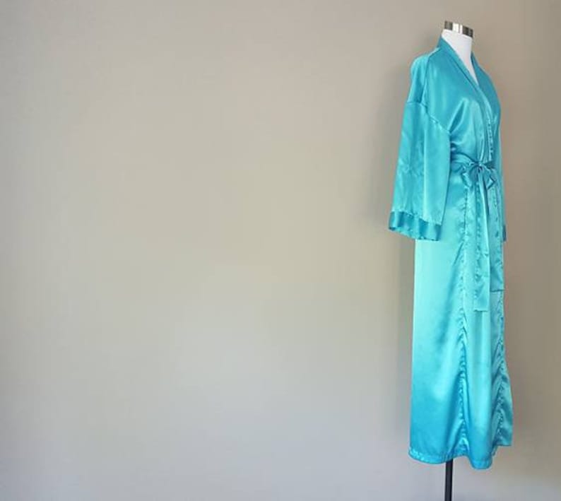 Robe Medium Victoria/'s Secret Heart Tag Turquoise Pockets Inner and Outer Ties Vintage Lingerie