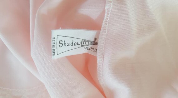 Robe House Dress Medium Shadowline Pink Nylon Pet… - image 9
