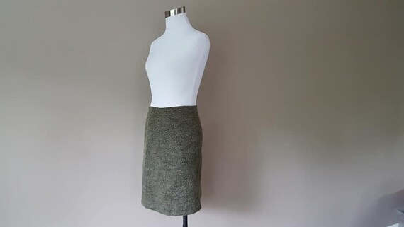 Skirt Size 14 Anne Klein A-Line Wool Blend Green … - image 2