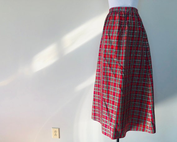 Skirt Extra Large Copper Key Christmas Red Plaid … - image 1
