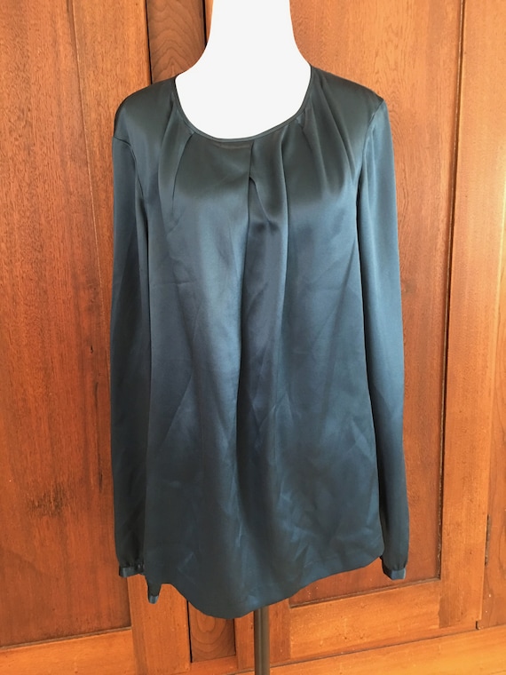 SILK XL Blouse long sleeve teal