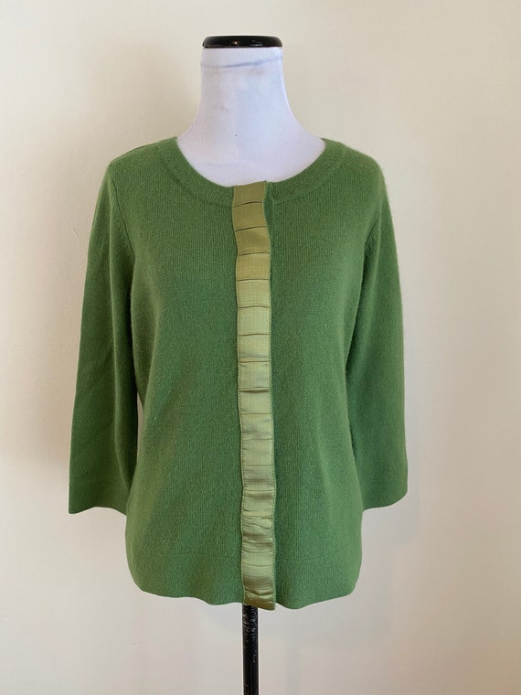Ann taylor shop green cardigan