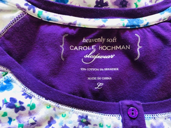 Nightgown Large  Carole Hochman Pullover Purple B… - image 7