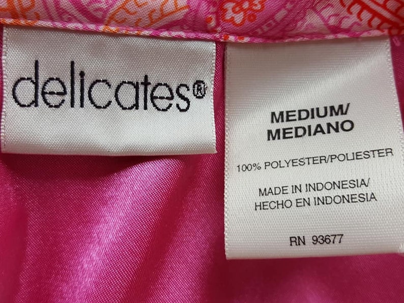 Medium Sleep Shirt, Delicates Bed Top, pink pajama shirt, Satin sleep top, Short Sleeve bed top, Vintage Lingerie image 9